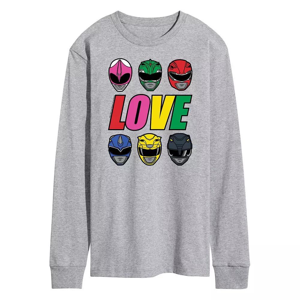 Mens Power Rangers Love Rainbow Long Sleeve Graphic Tee Product Image
