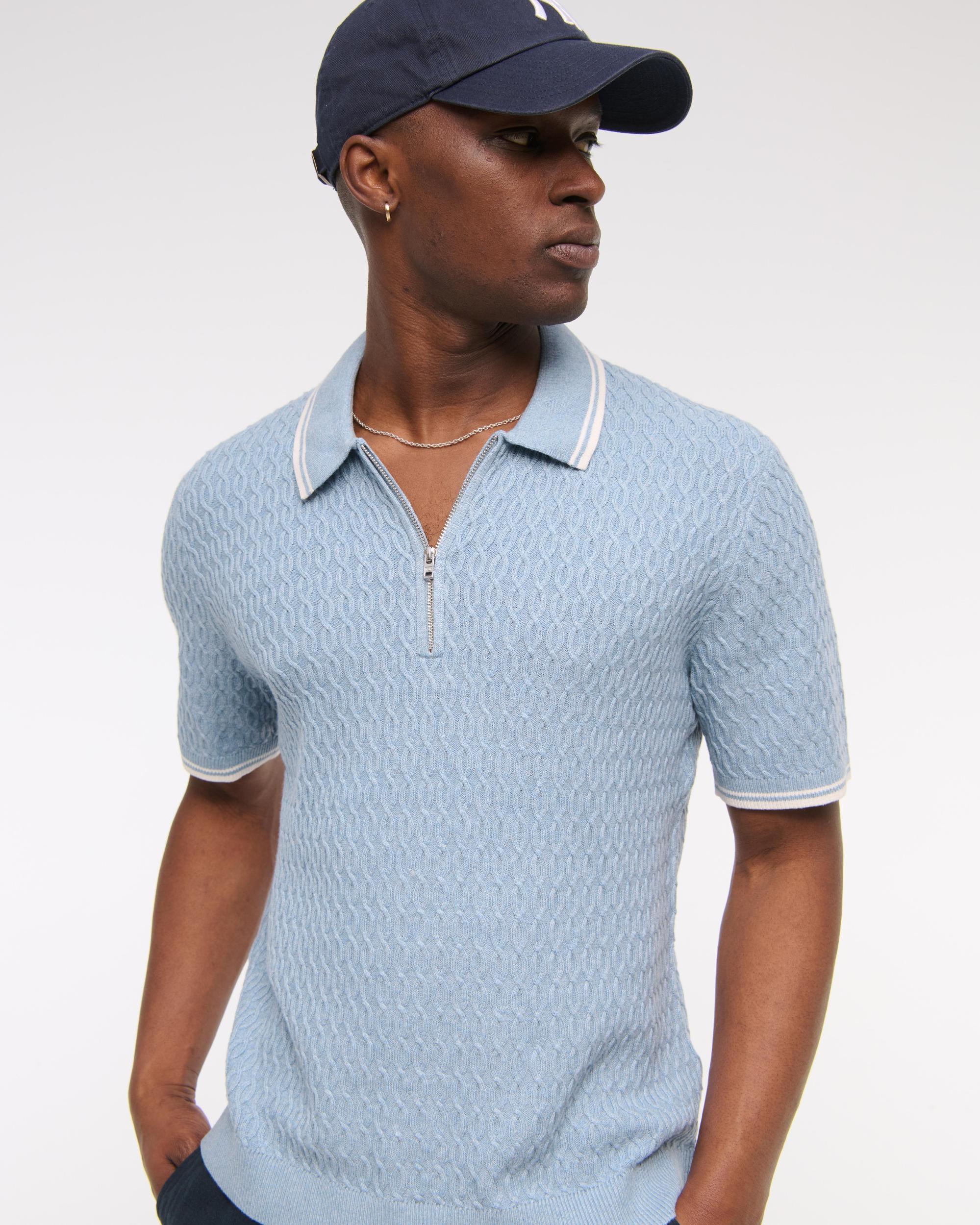 Tipped Zip Sweater Polo Product Image