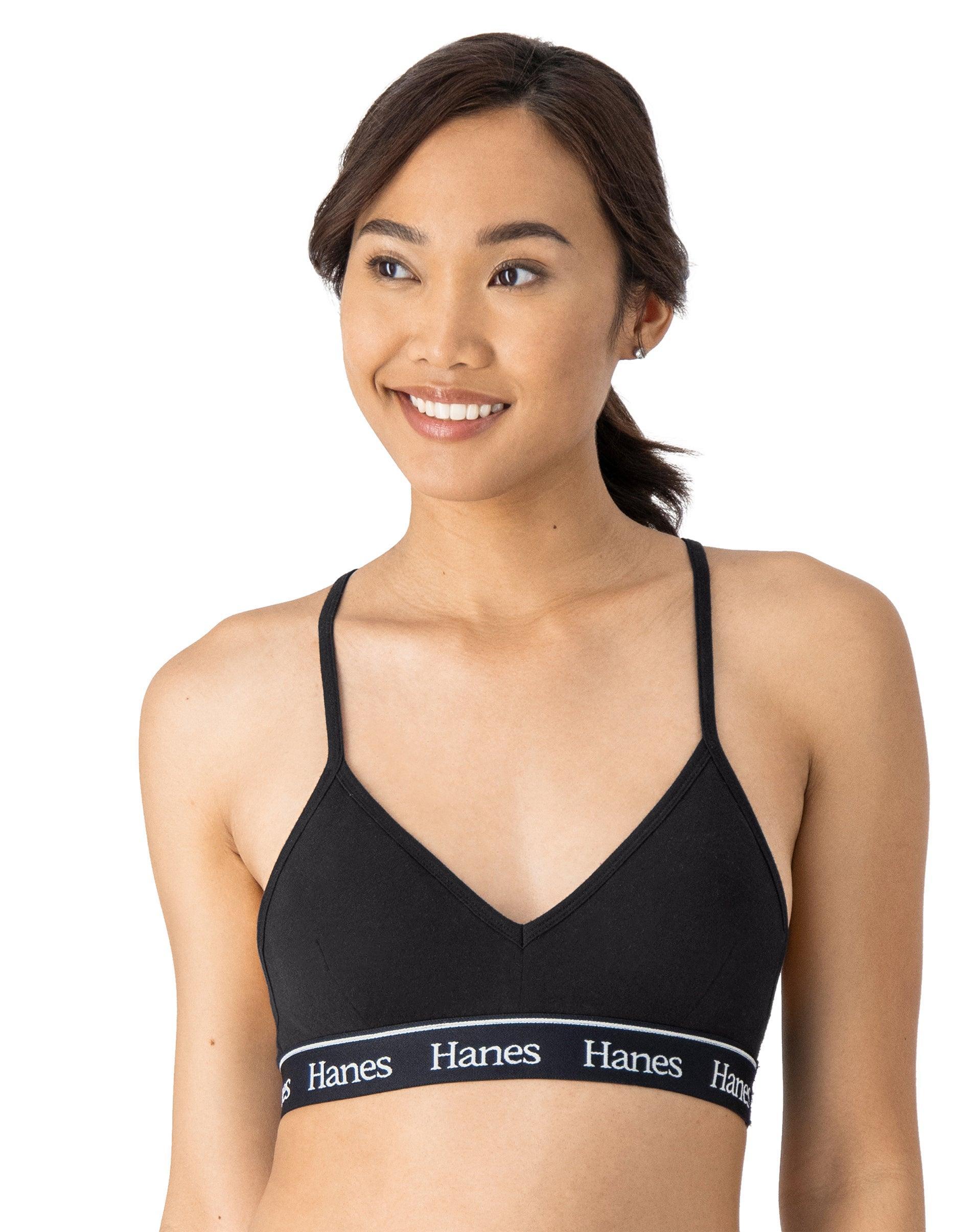 Hanes Originals Comfywear Womens Sleep Crop Bralette Grey Marle S Product Image