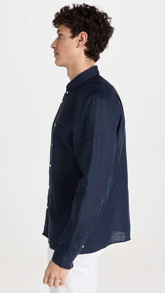 Lacoste Regular Fit Linen Casual Button Down Shirt | Shopbop Product Image