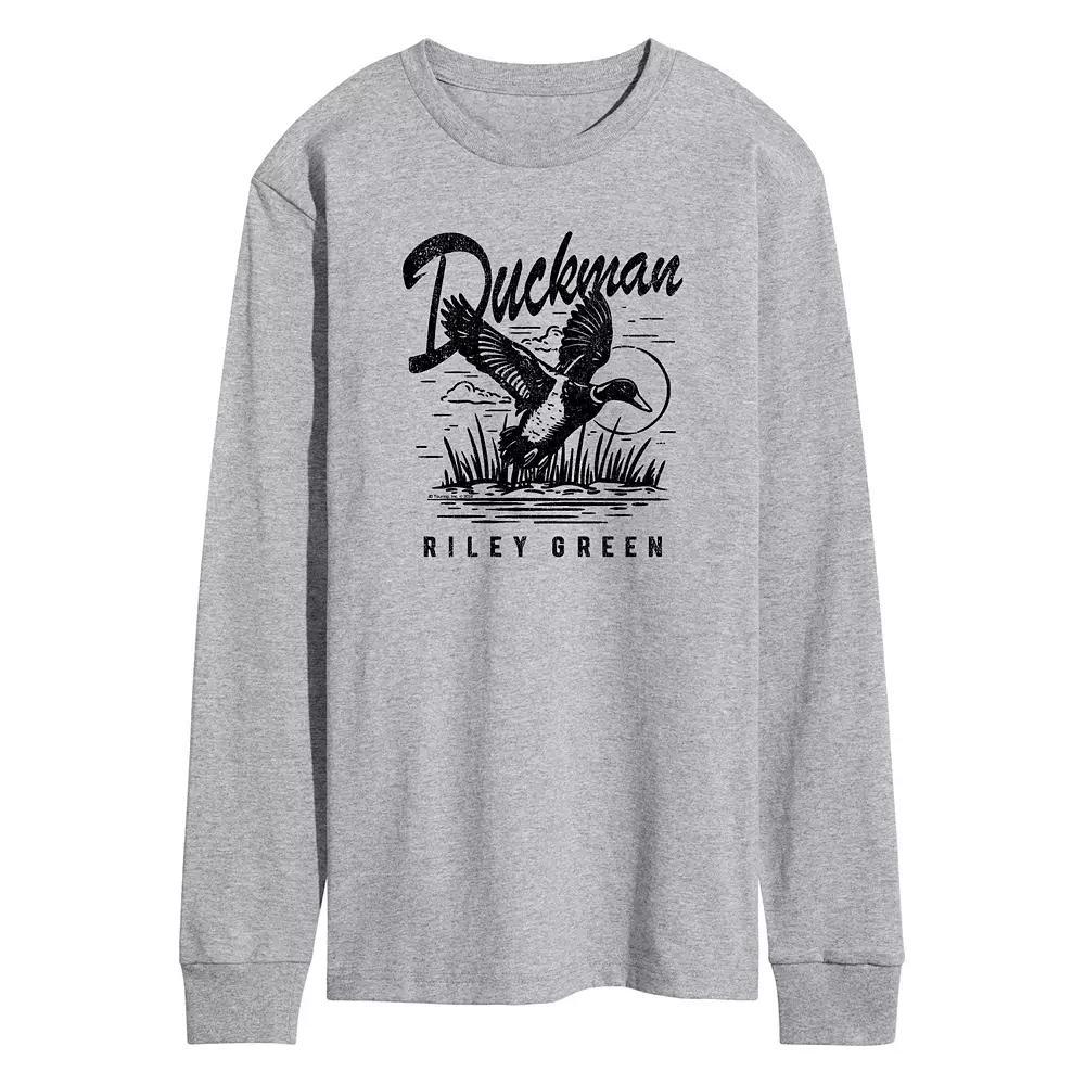 Men's Riley Green Duckman Long Sleeve Graphic Tee, Size: Small, Gray Grey Product Image