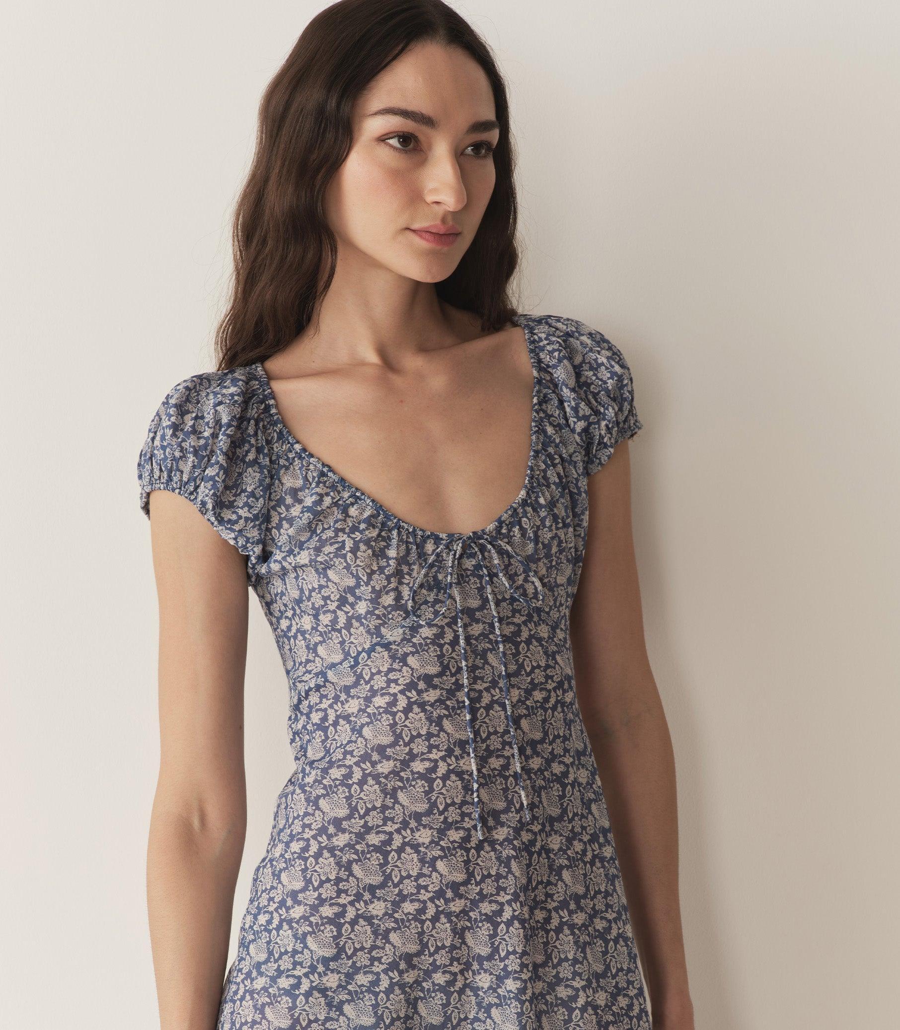 SOFIA DRESS -- BLUE PORCELAIN TEA FLORAL Product Image