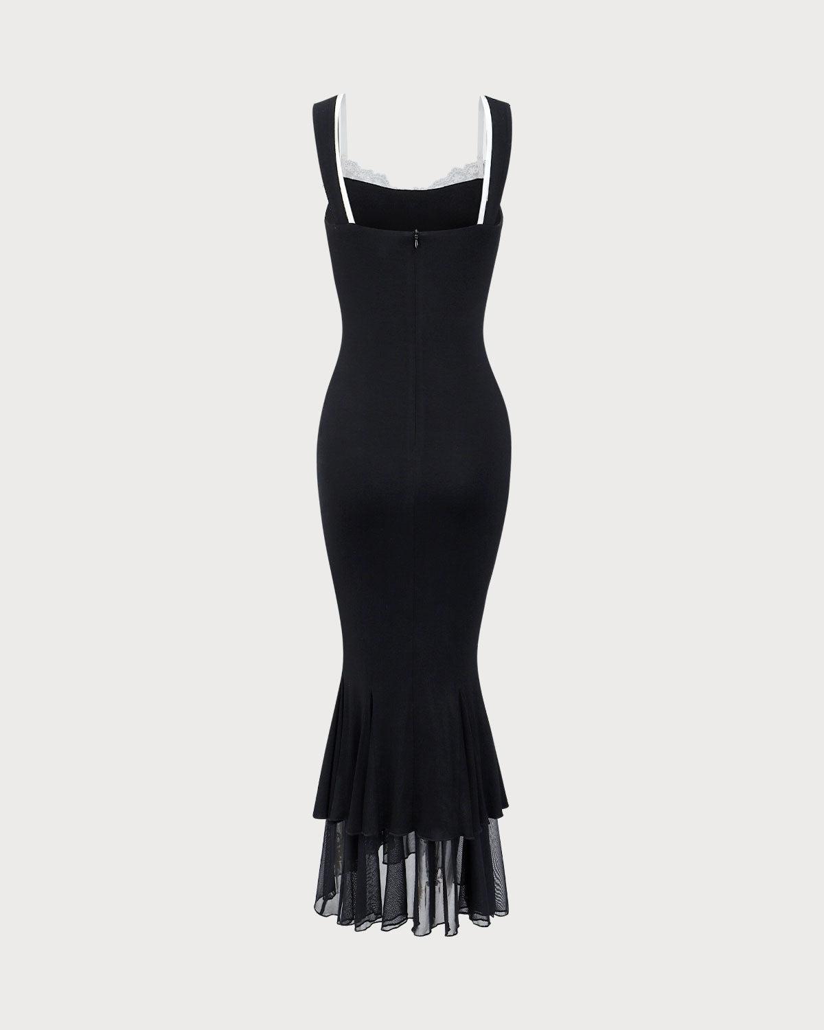 Black Bodycon Slip Maxi Dress Product Image