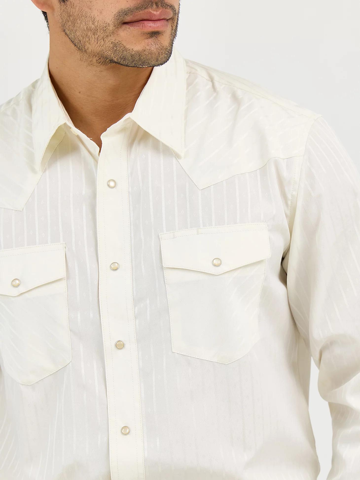 Wrangler® Western Long Sleeve Western Snap Dobby Stripe Shirt | Men's SHIRTS | Wrangler® Product Image