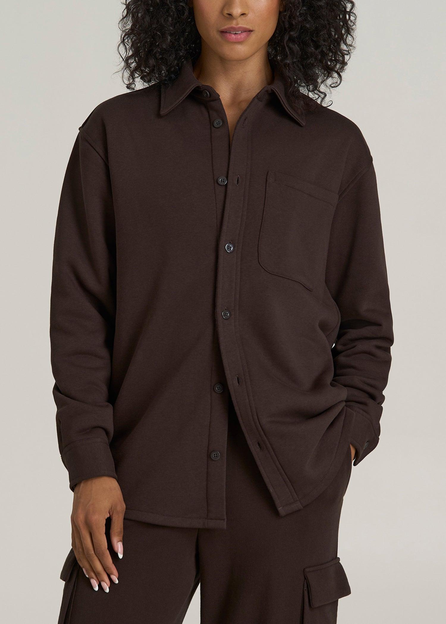 Wearever 2.0 Fleece Women's Tall Shacket in Espresso Product Image
