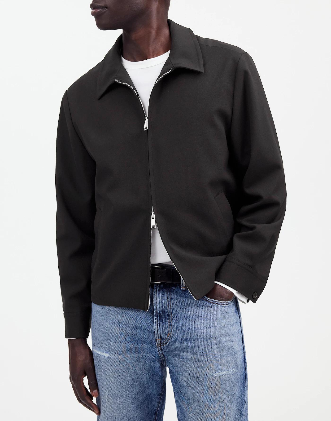 Zip-Front Jacket in Italian Fabric Product Image