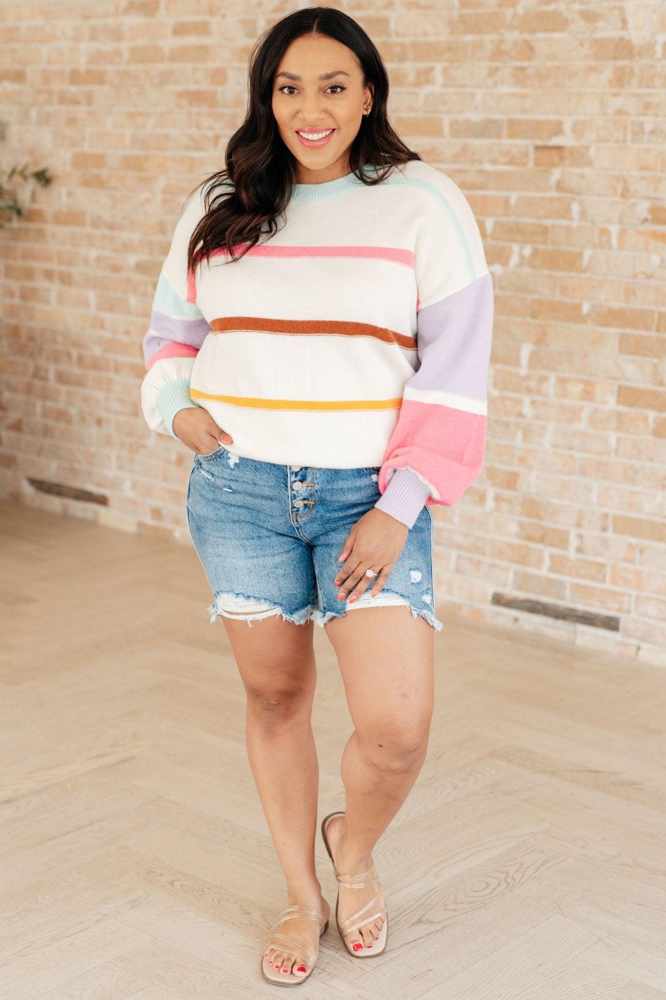 Candy Buttons Pom Detail Sweater (Online Exclusive) Product Image