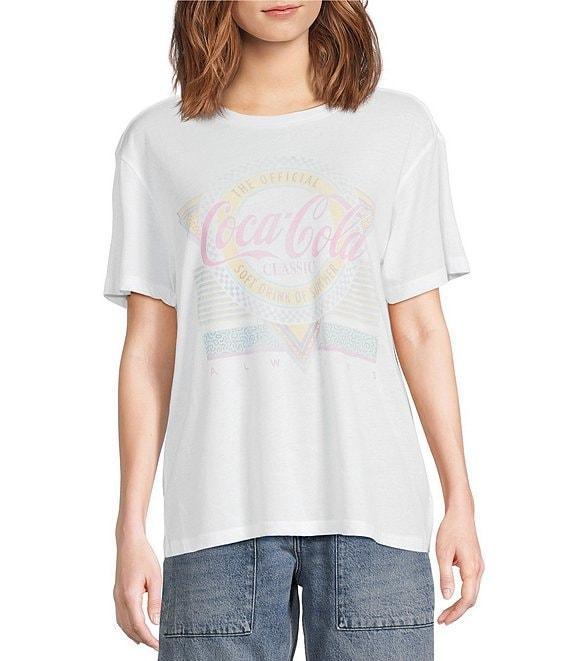 Lucky Brand Knit Coca-Cola Classic Crew Neck Short Sleeve Tee Shirt Product Image