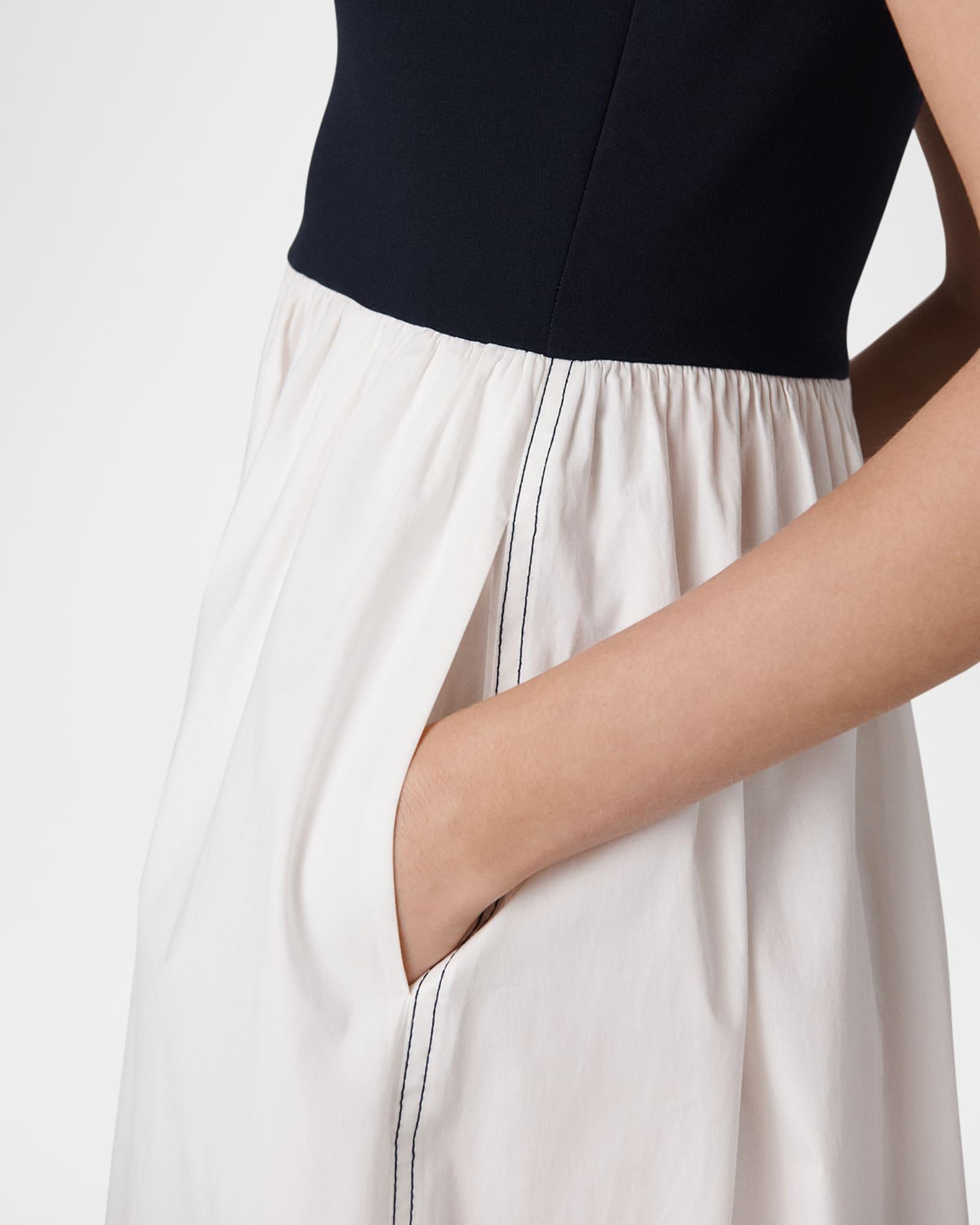 Selena Sleeveless Mixed Media Midi Dress Product Image