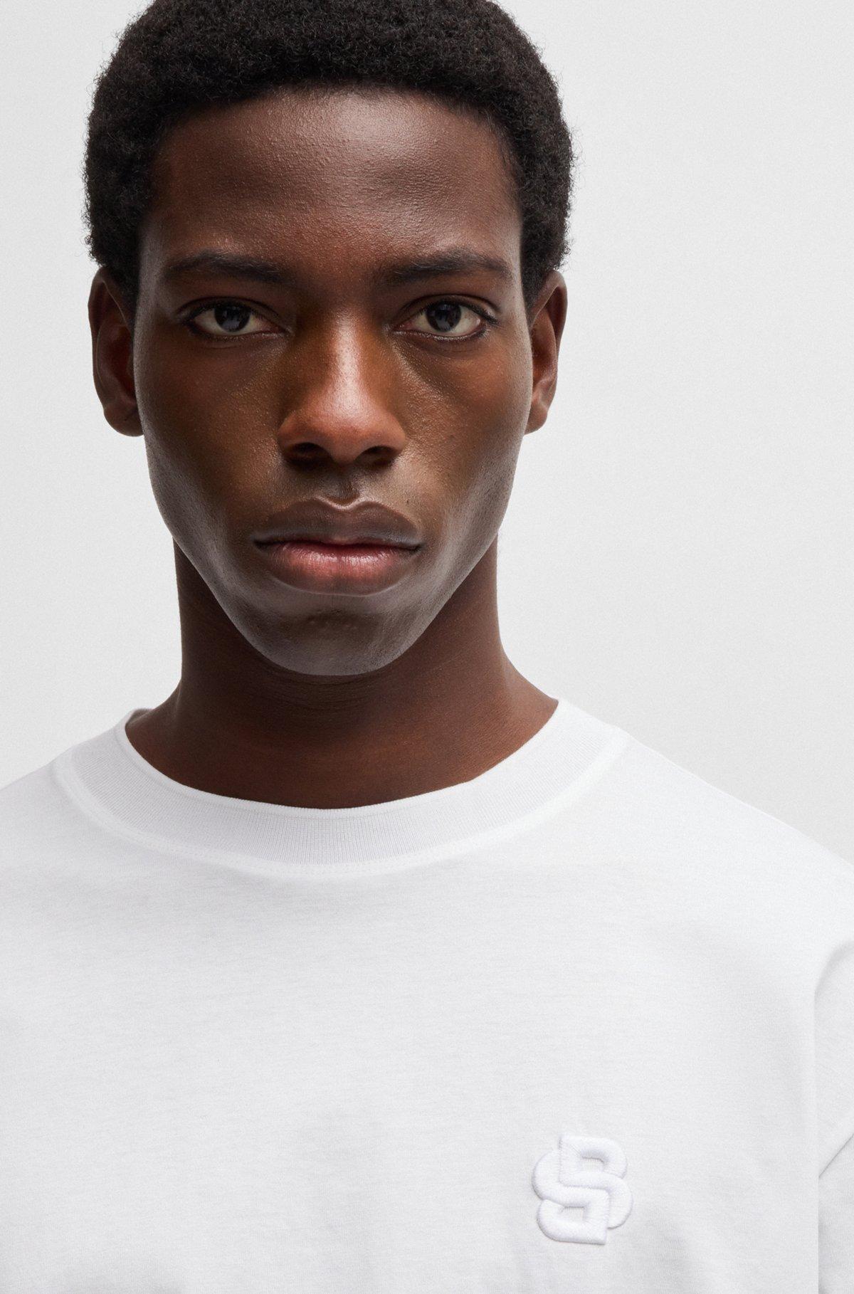 BOSS SELECTED BY SHOHEI OHTANI Mercerized-cotton T-shirt with Double B monogram Product Image