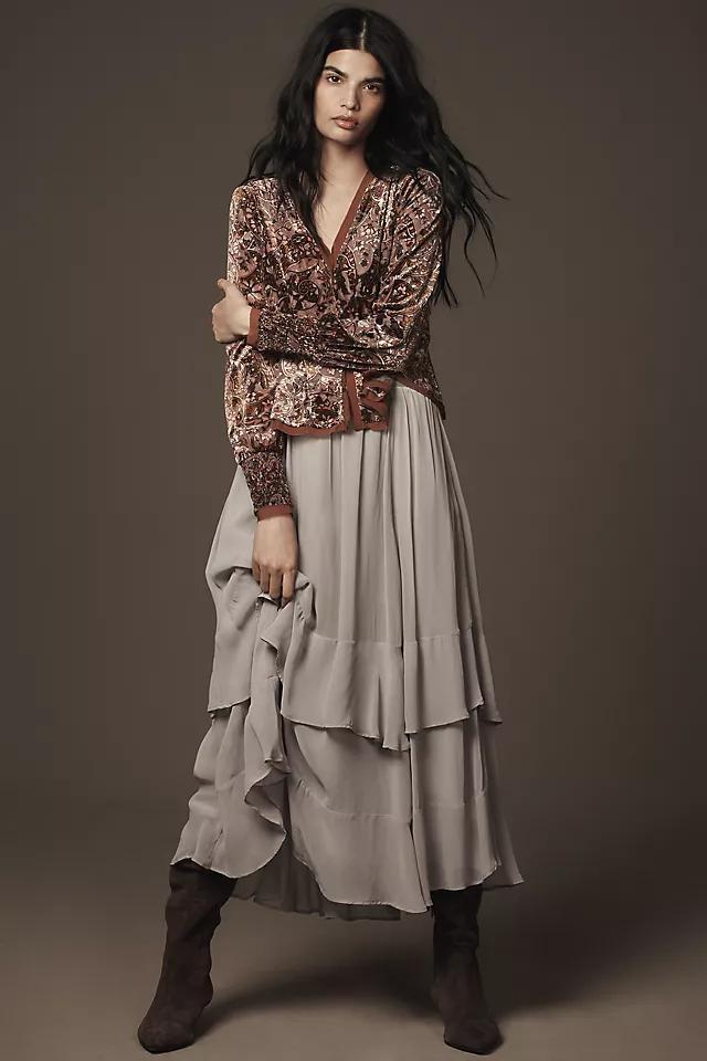 By Anthropologie Swing Velvet Peasant Top Product Image