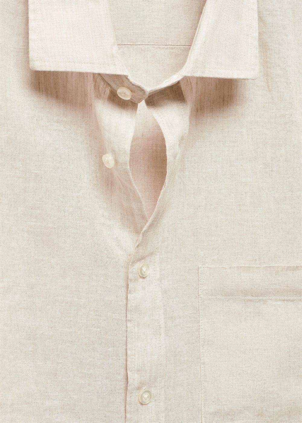 Mango Mens 100% Linen Regular-Fit Shirt Product Image