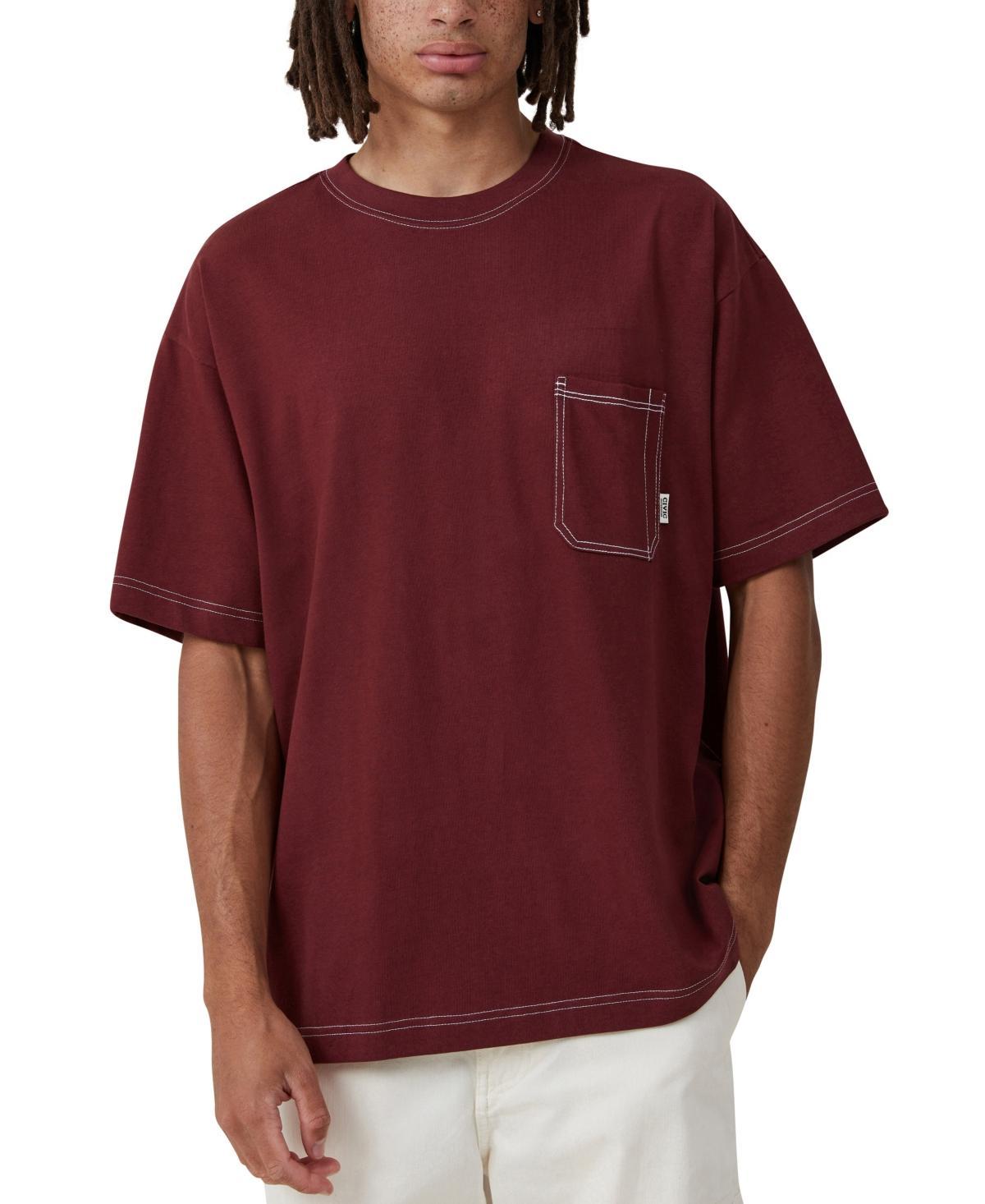 Cotton On Mens Box Fit Pocket Crew Neck T-shirt - Pine Needle Green Product Image