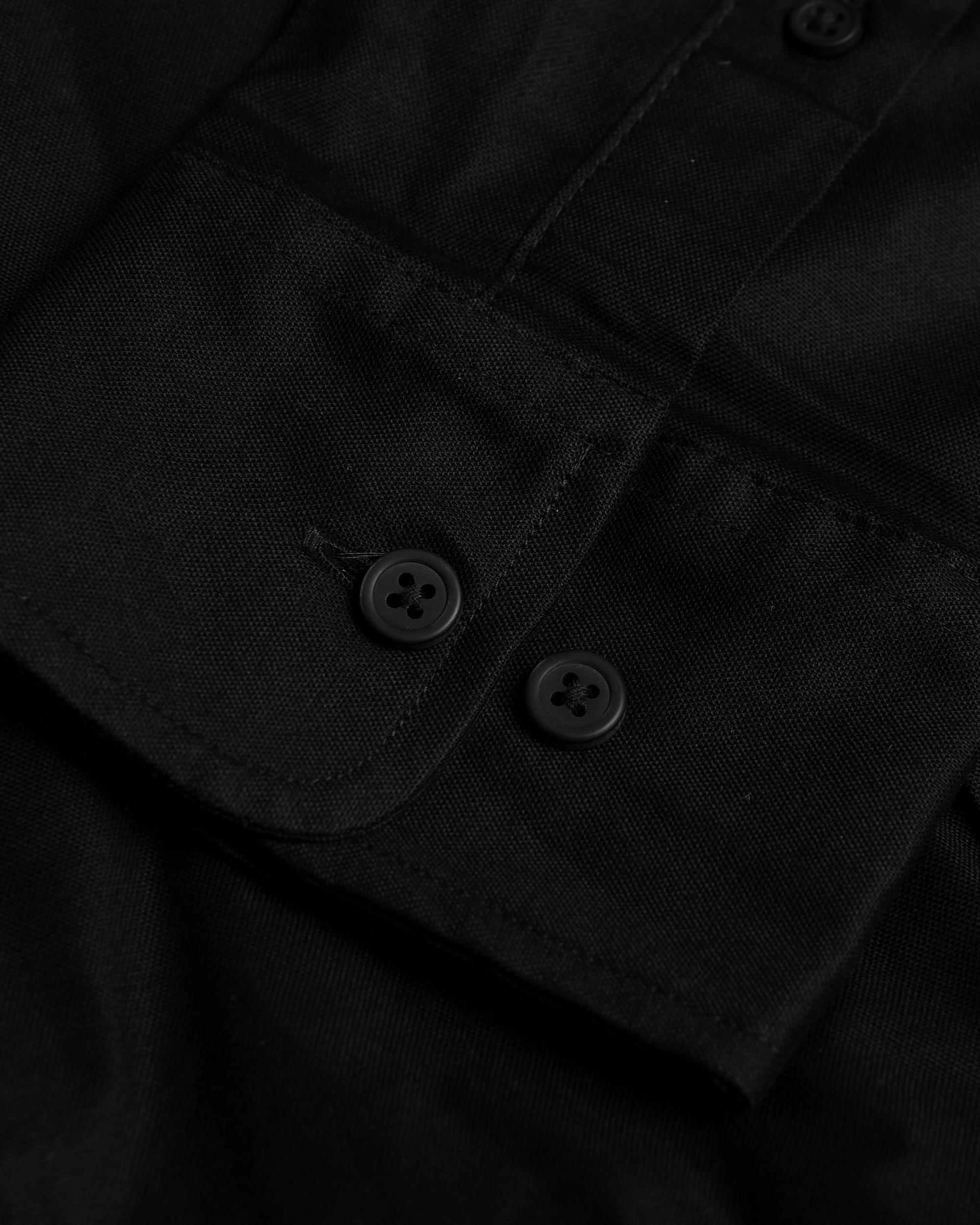 Black Stretch Oxford Long Sleeve Shirt Product Image