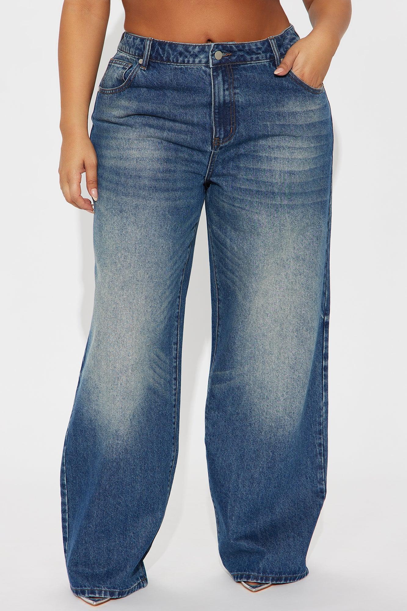 Comfort Zone Wide Leg Jeans - Dark Wash Product Image