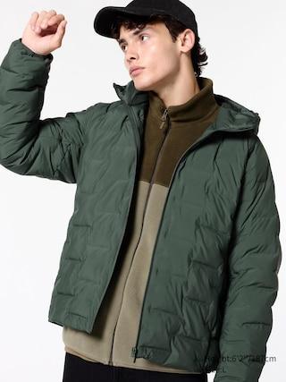 Mens PUFFTECH Parka with Water-Repellent Dark Green XS UNIQLO US Product Image