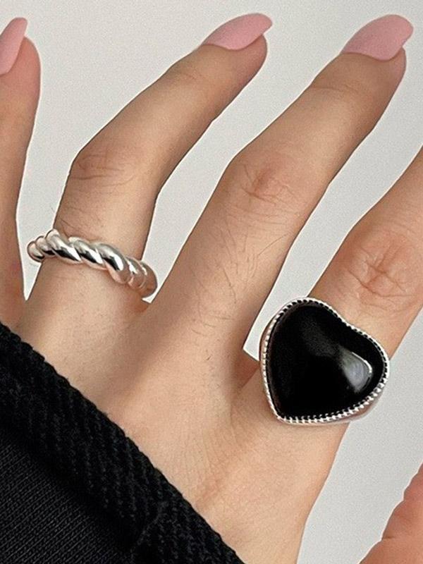 Adjustable Heart Shape Rings Accessories Product Image