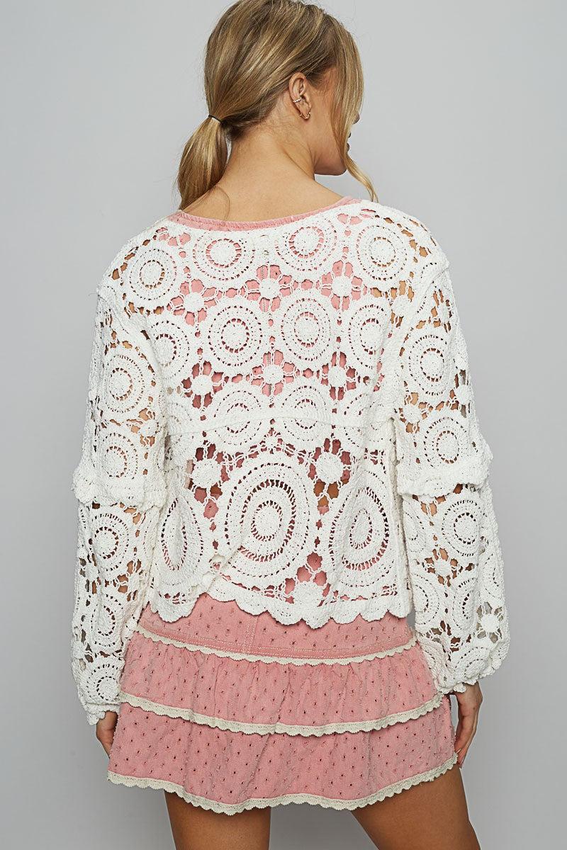 Crochet Cardigan Top Product Image