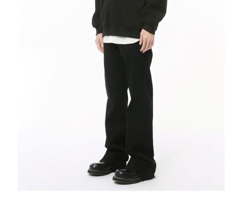 V-Neck Plain Hoodie Product Image