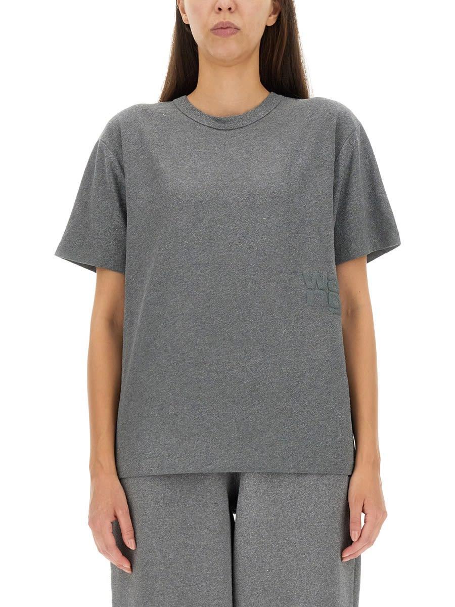 ALEXANDER WANG T T-shirt With Logo In Grey Product Image