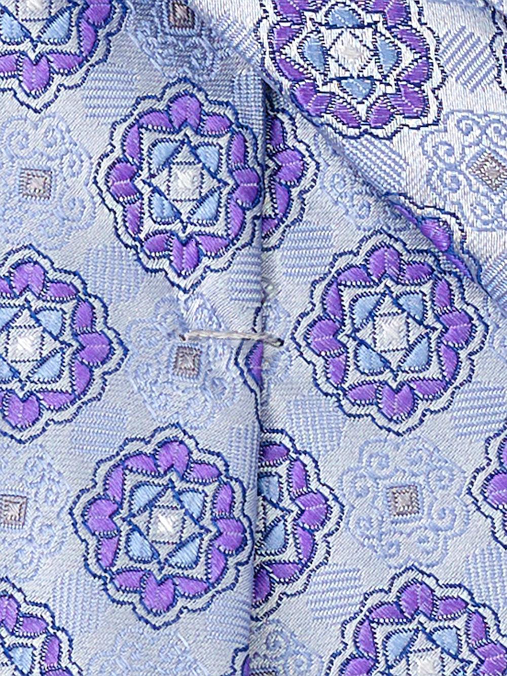 Medallion Woven Silk Tie - Purple Product Image