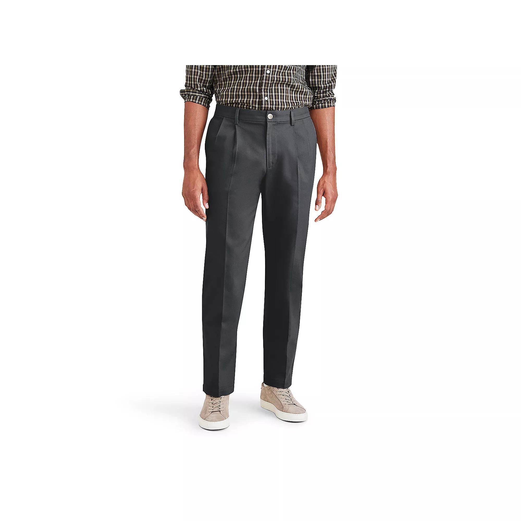 Men's Dockers Signature Iron Free Stain Defender Classic-Fit Khaki Pleated Pants, Size: 42X30, Grey Heather Product Image