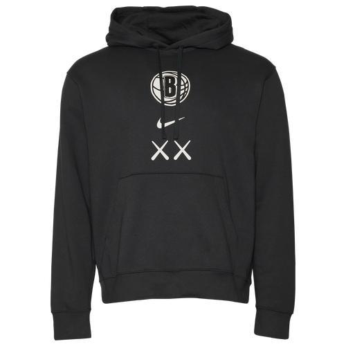 Nike Mens Brooklyn Nets Nike Nets Club CE Pullover Hoodie - Mens Dark Smoke Grey Product Image
