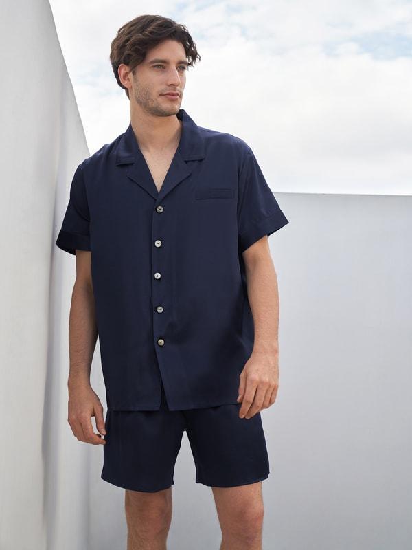 Classic Short Silk Pajamas Set Product Image