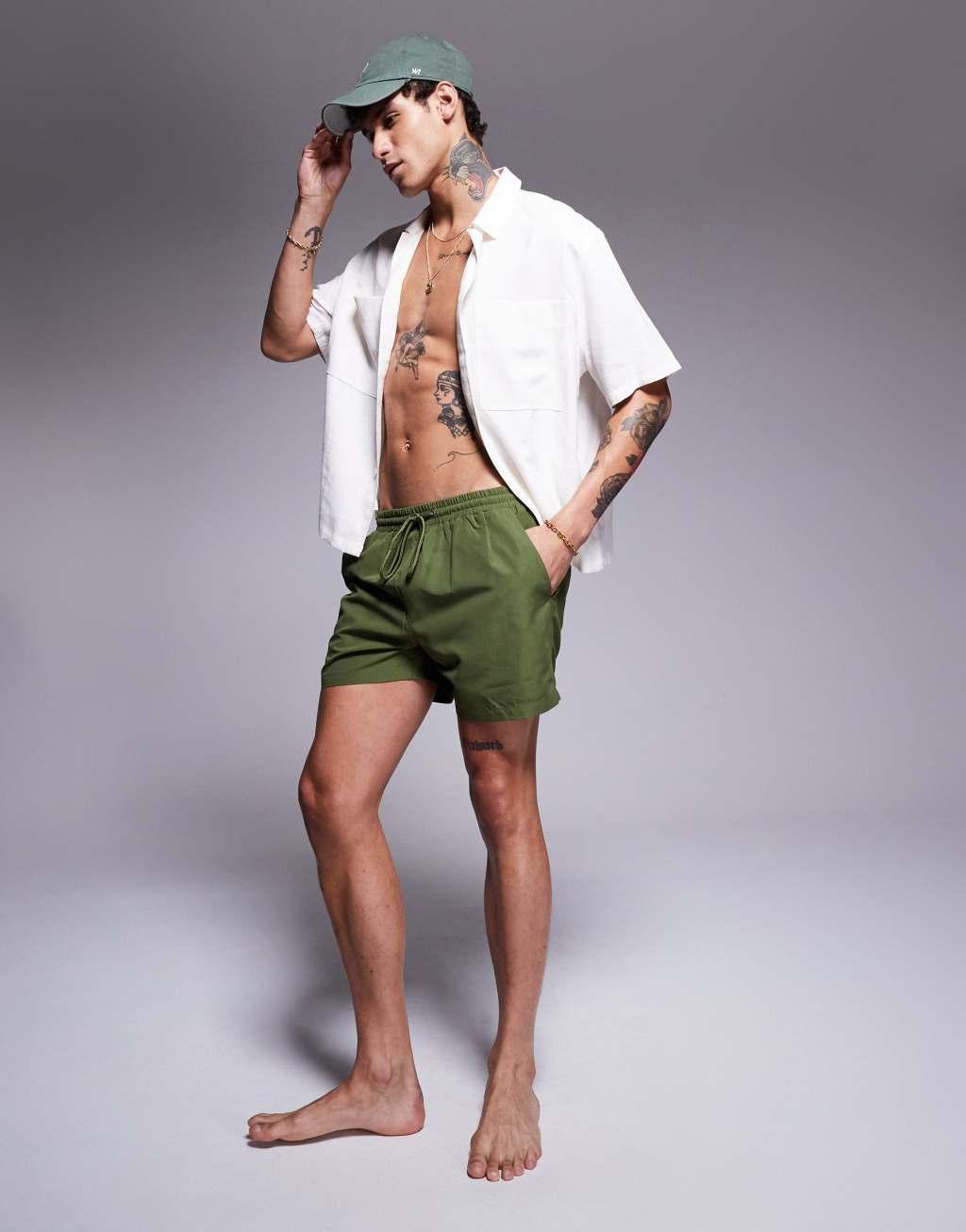 South Beach swim shorts in olive Product Image