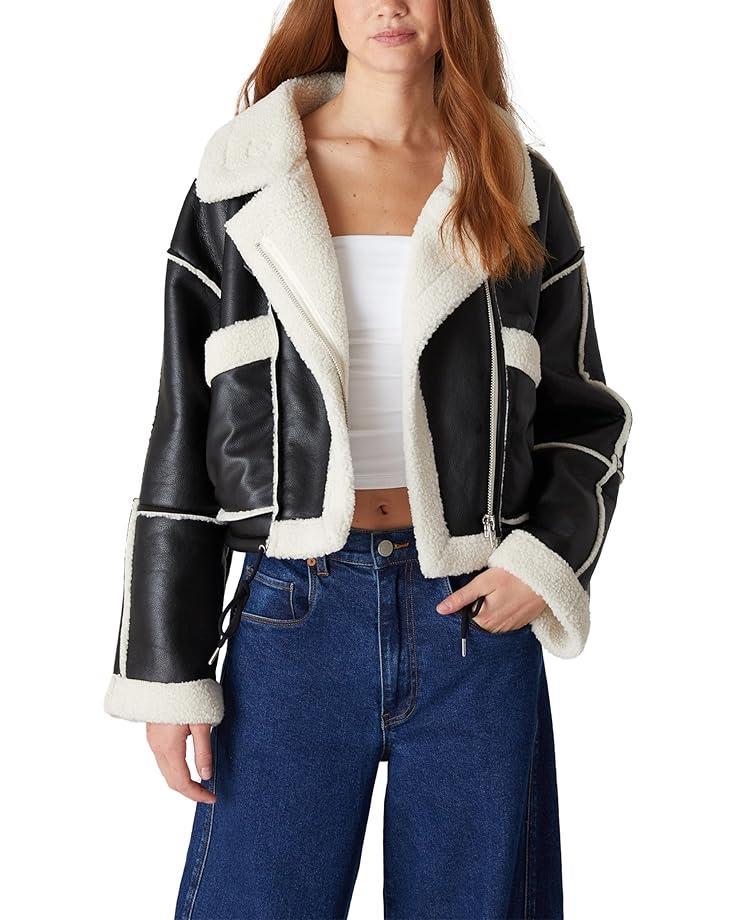 Oversized Faux Suede and Sherpa Trucker Jacket Product Image