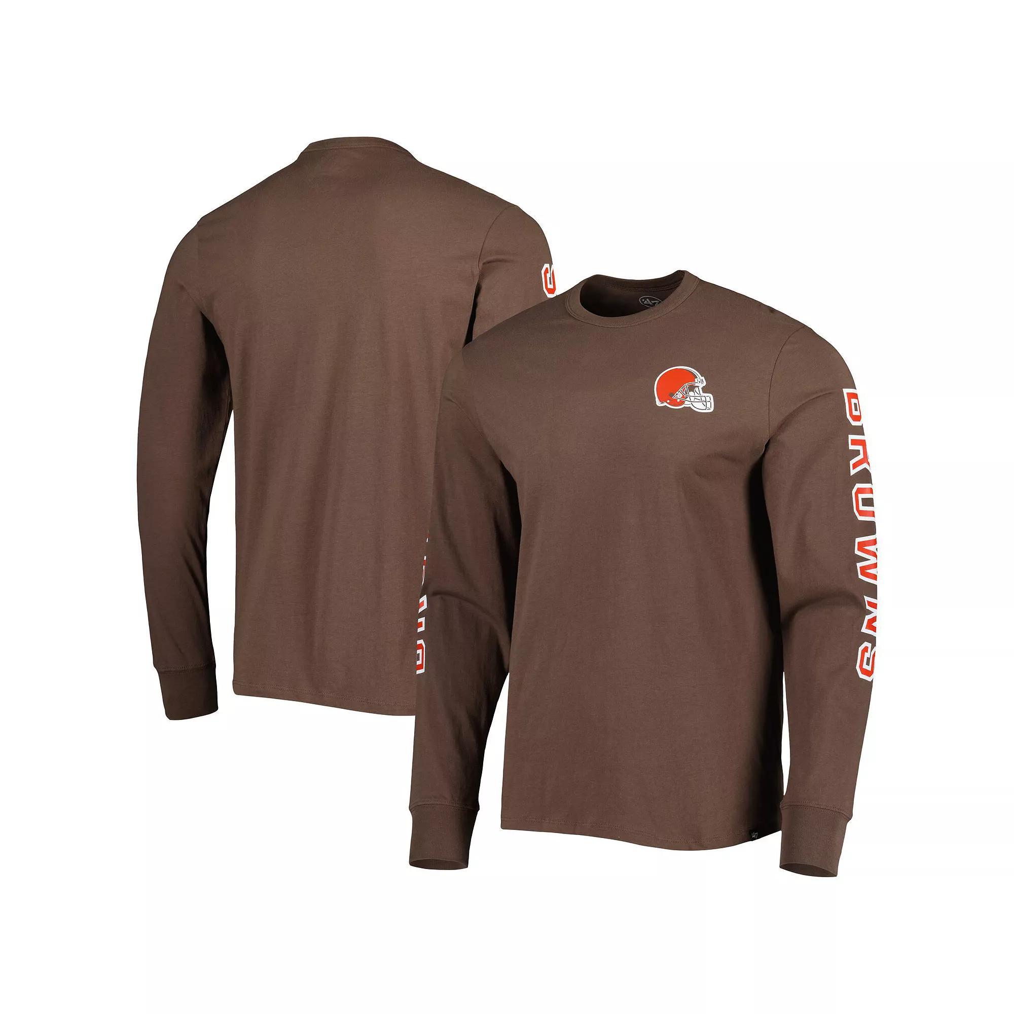 Men's Cleveland Browns '47 Brown Franklin Long Sleeve T-Shirt, Size: Small Product Image