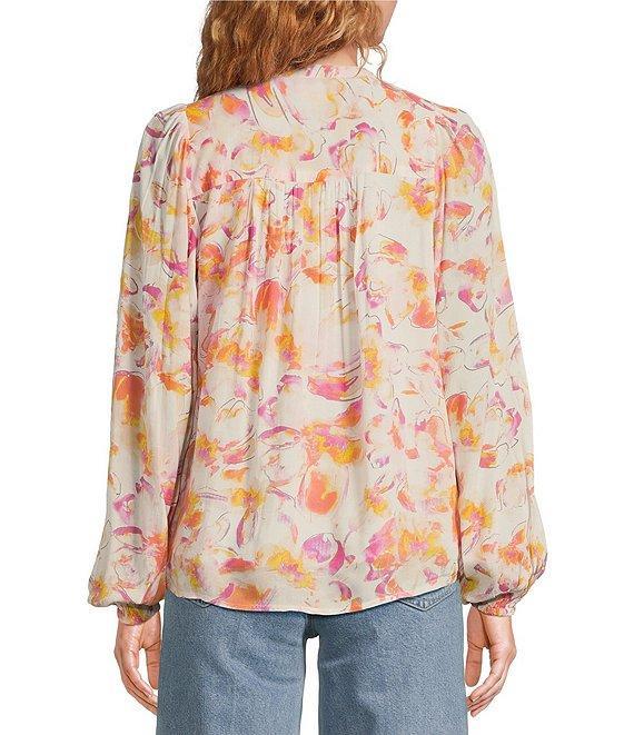 ELAN V-Neck Long Sleeve Print Shirt Product Image