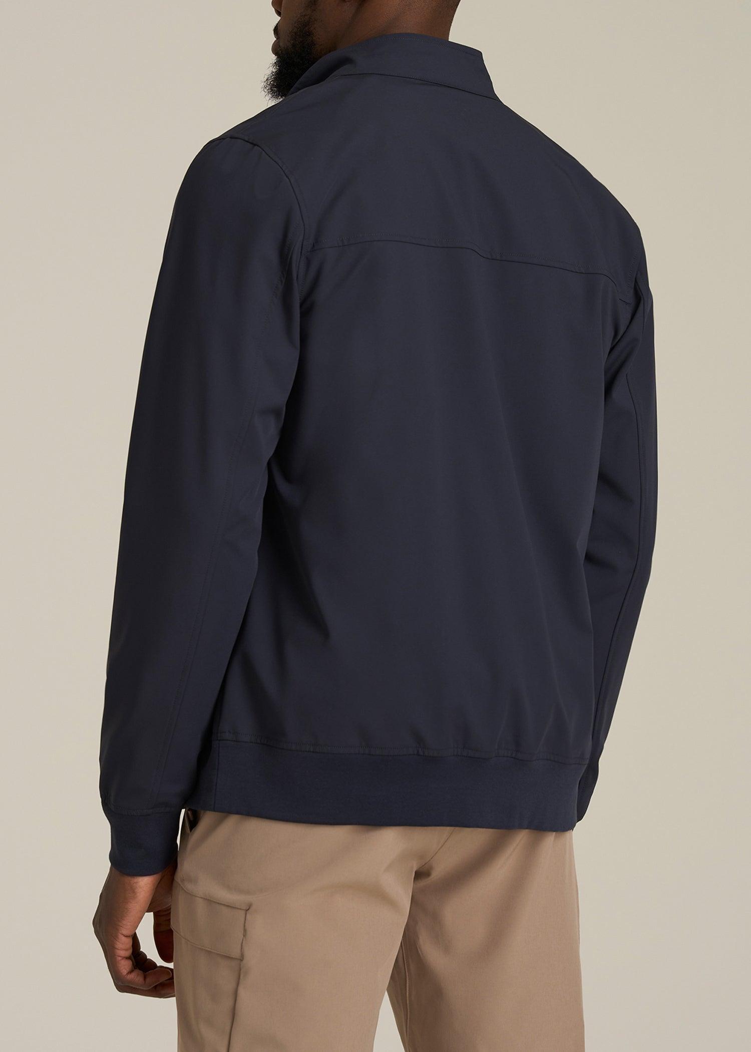 Motion Bomber Jacket for Tall Men in Deep Navy Product Image