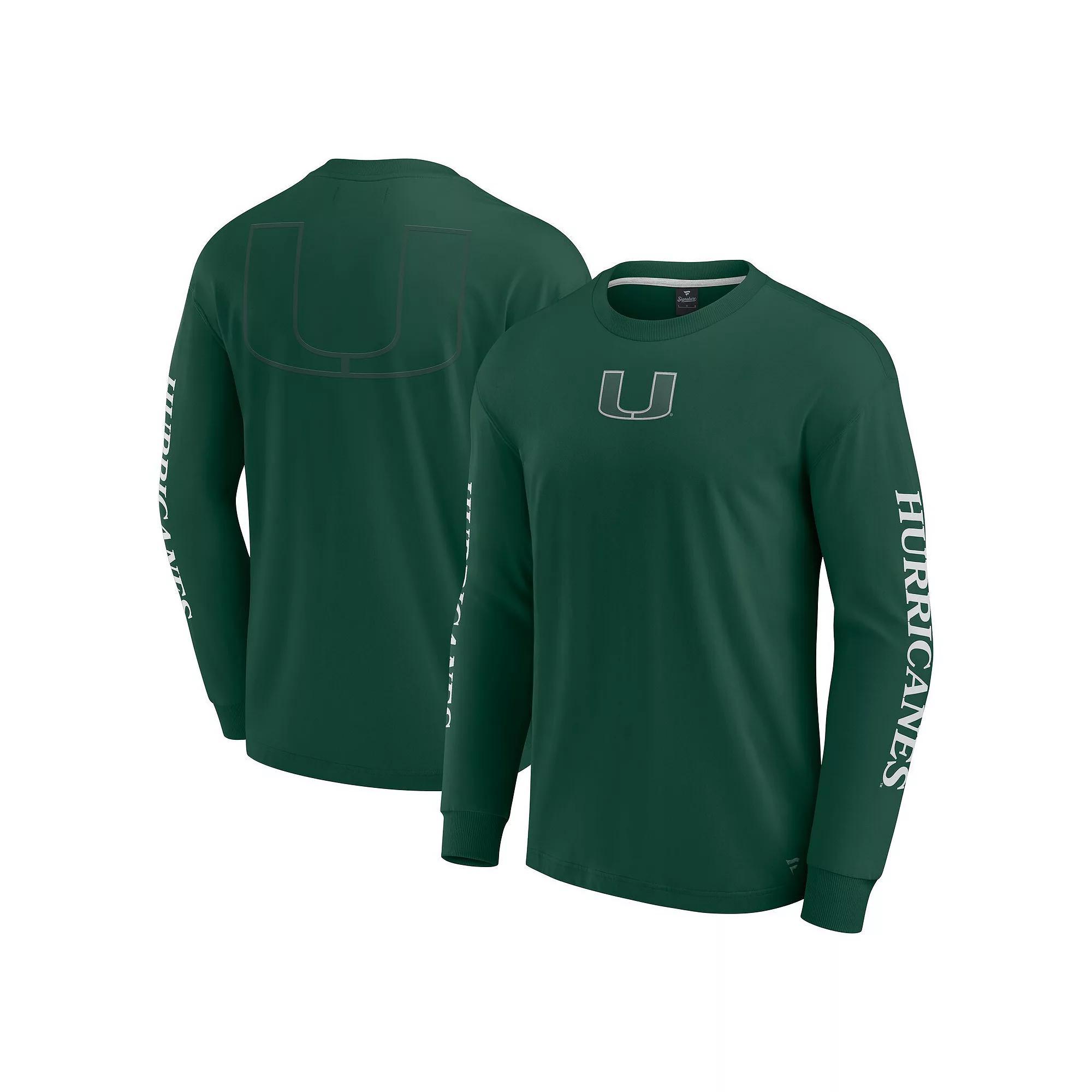 Men's Fanatics Green Miami Hurricanes Strive Long Sleeve T-Shirt, Size: 3XL Product Image