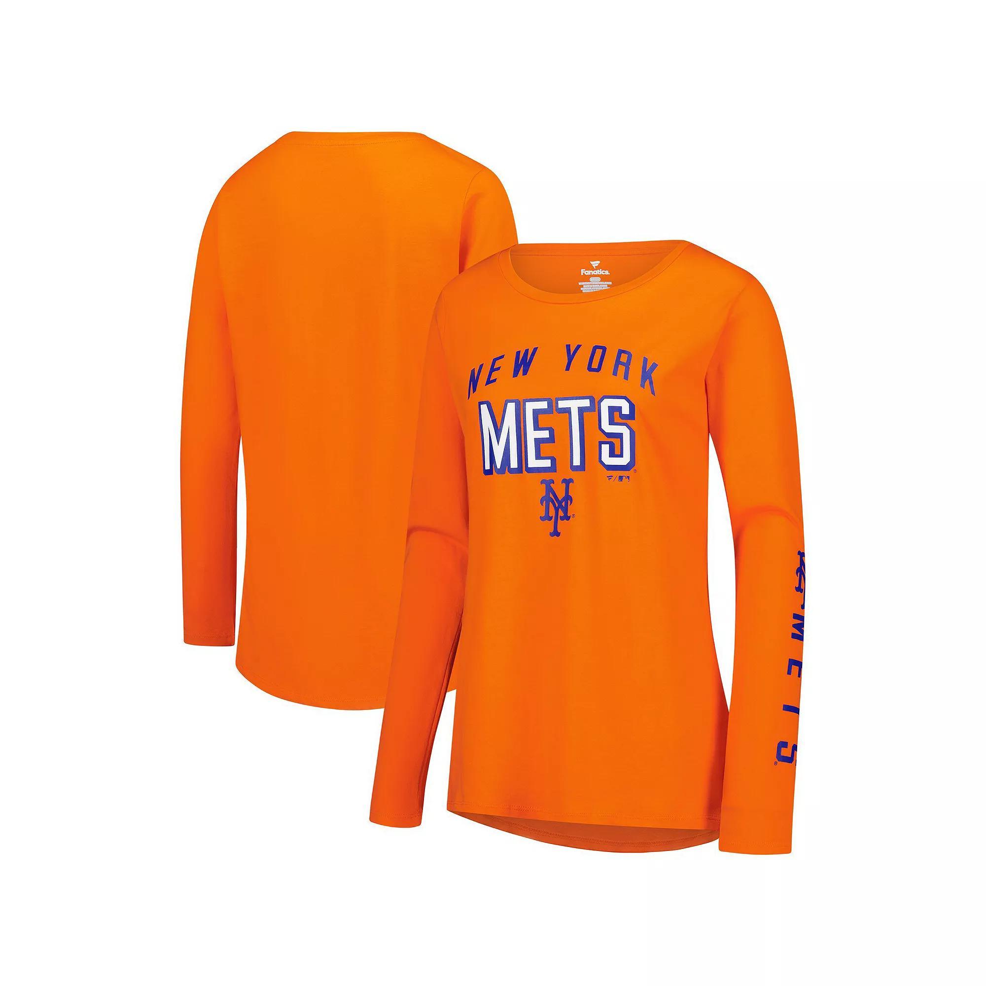Women's Fanatics  Orange New York Mets Team Long Sleeve T-Shirt, Size: 3XL Product Image