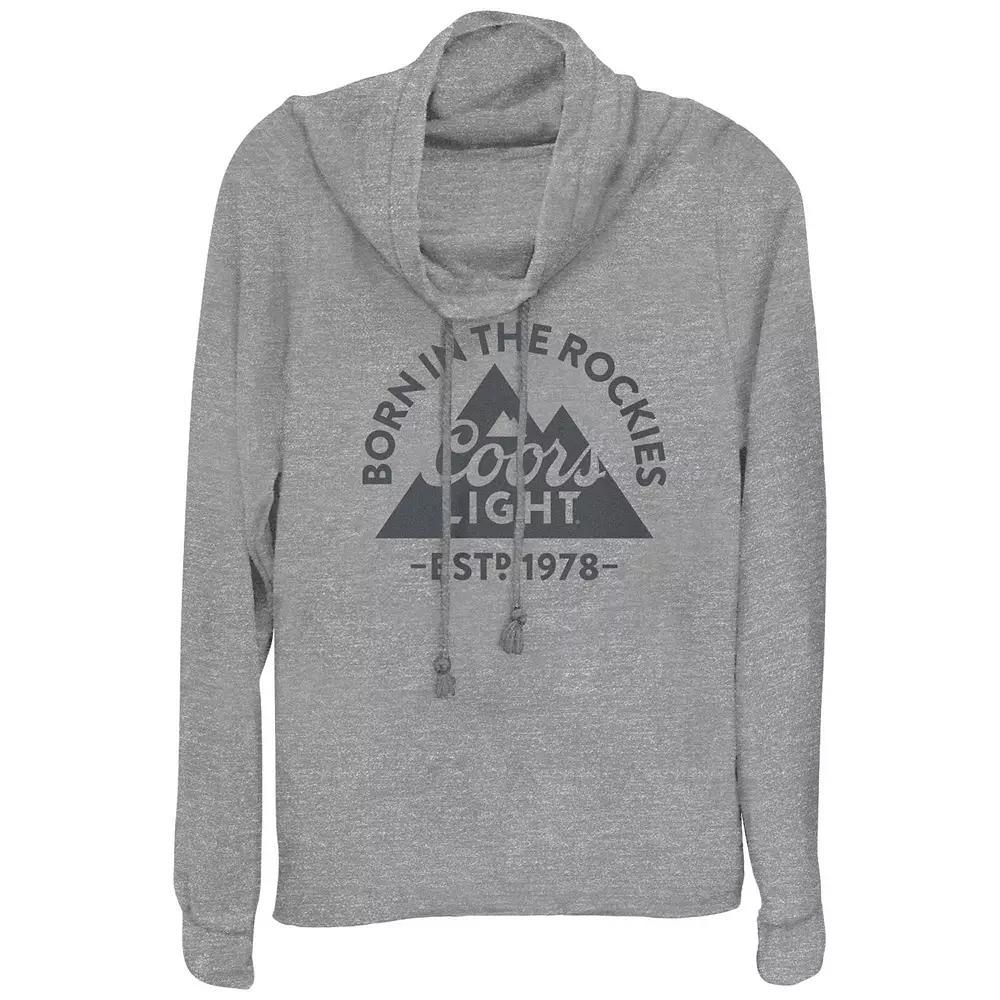 Plus Size Harvest Cowlneck Graphic Lightweight Long Sleeve, Women's, Size: 1XL, Gray Grey Product Image