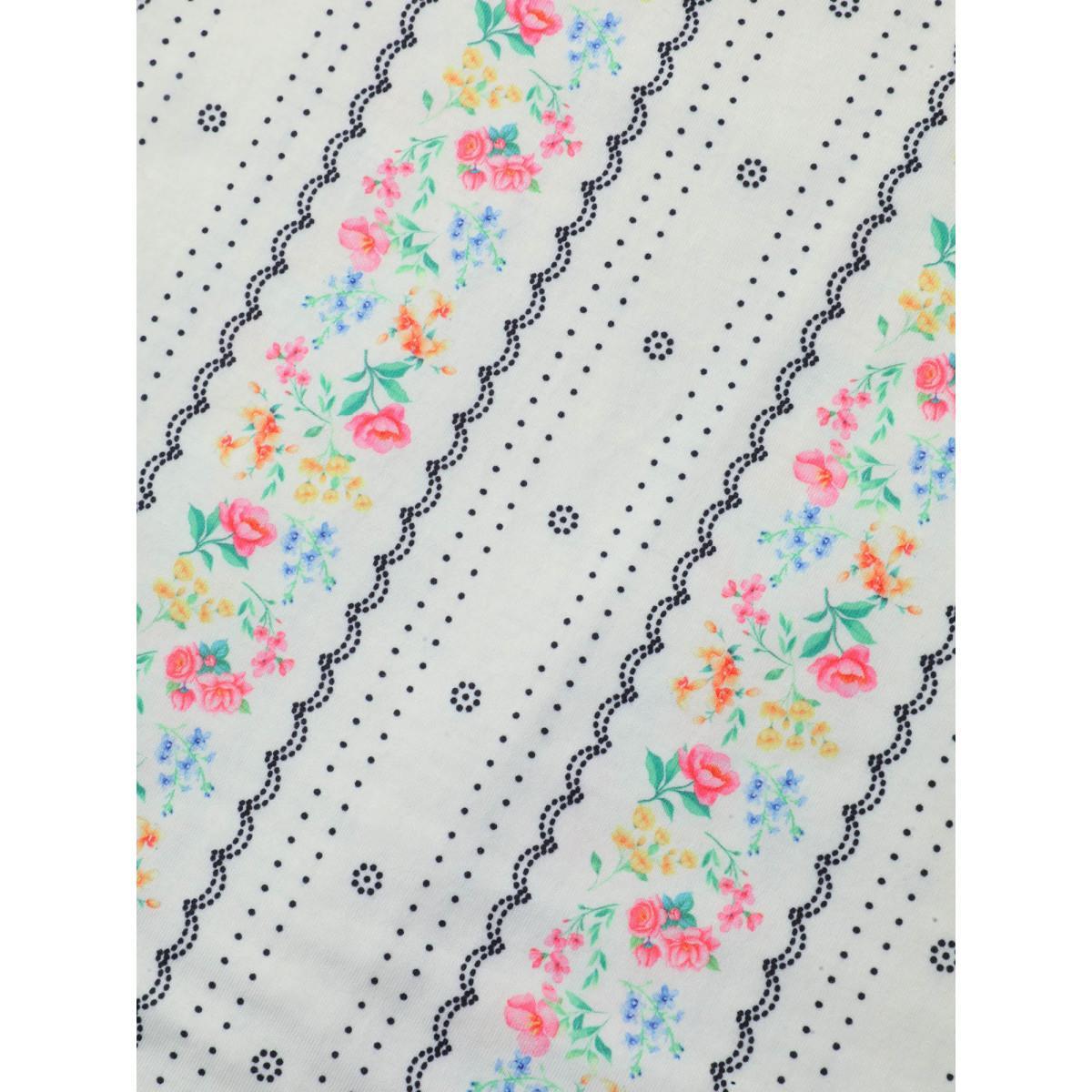 Plus Size Floral Print Panels Fitted Tank Top Women Originalwhite Non Round Neck Everyday-Casual Tank Tops Camis BloomChic 10/M Product Image