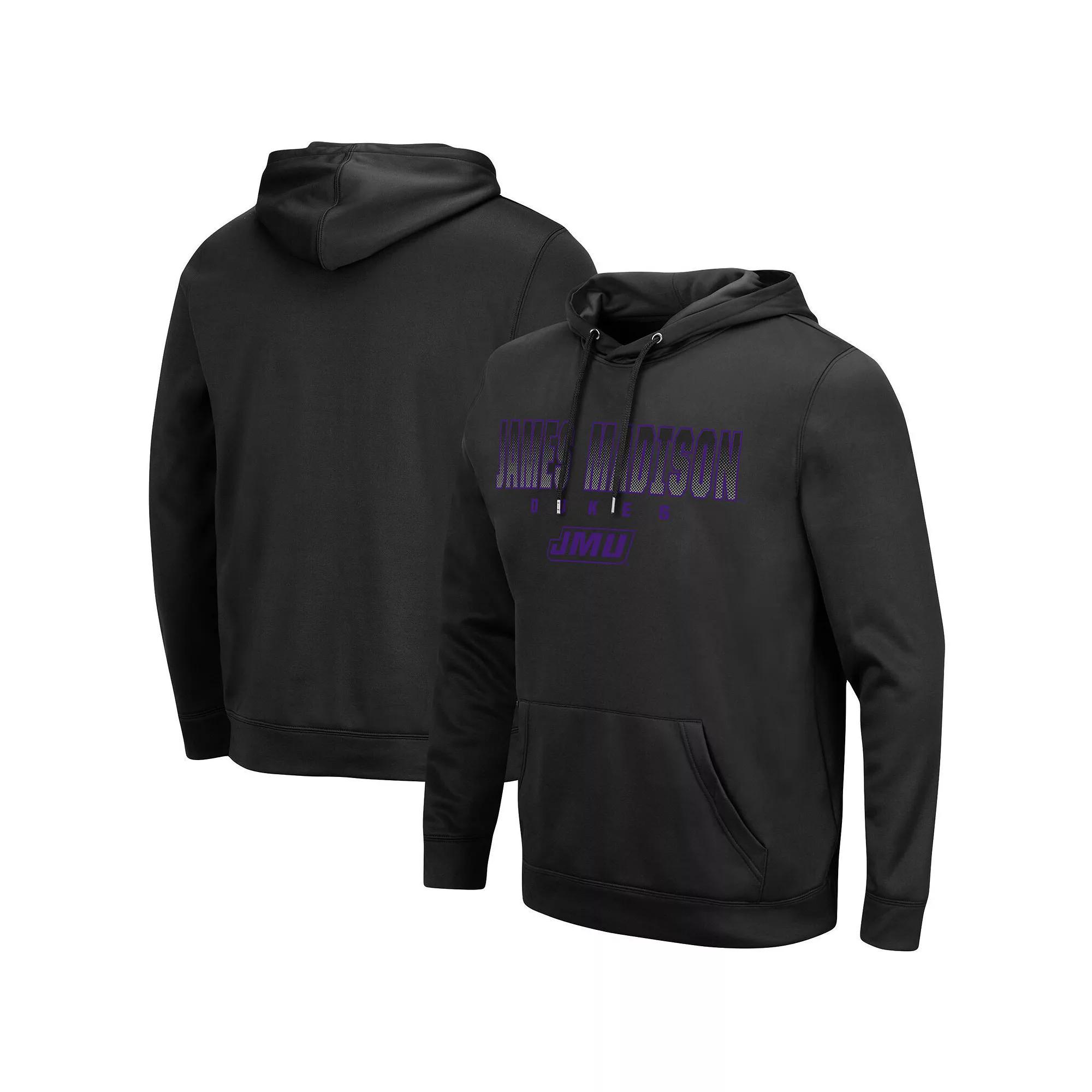 Men's Colosseum Black James Madison Dukes Blackout 3.0 Pullover Hoodie, Size: 2XL, Jmd Black Product Image