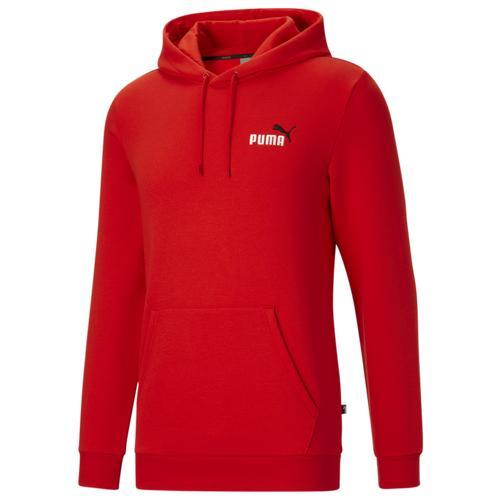 PUMA Mens Essential Small Logo Fleece Hoodie - Red/Black/White Product Image