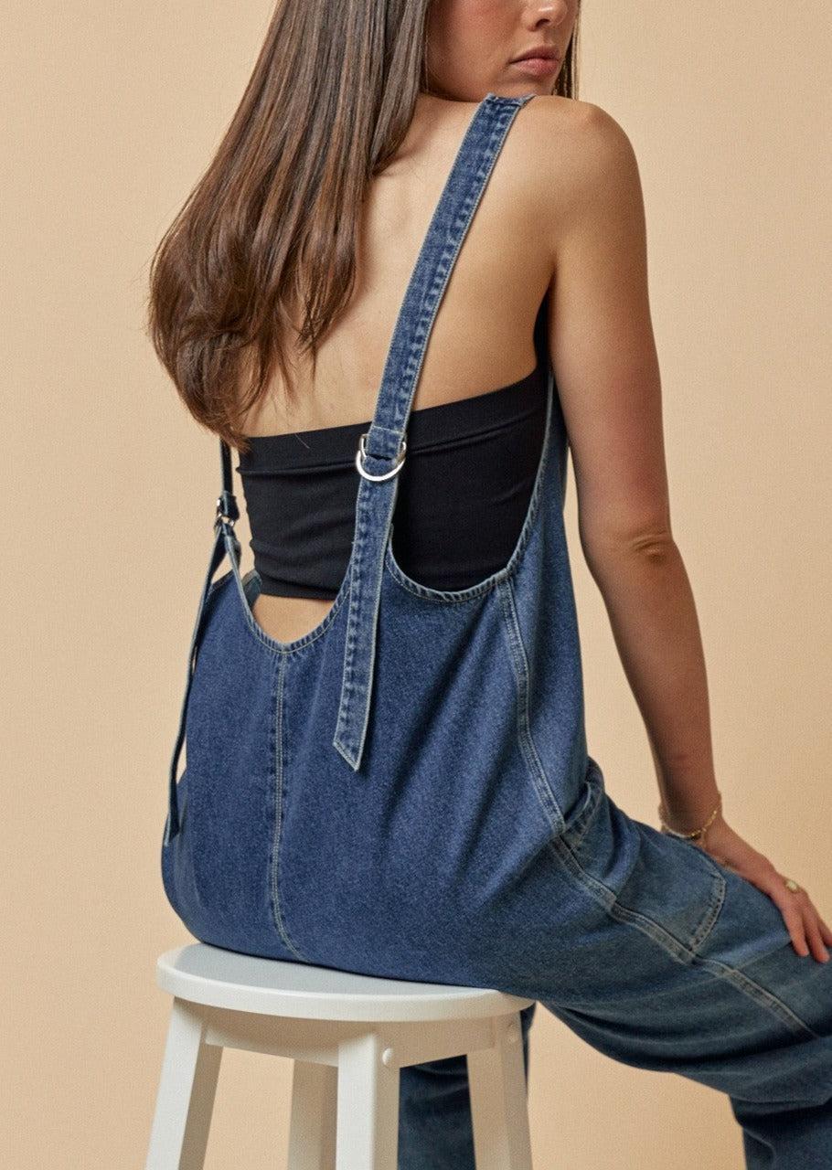 Denim High Roller Jumpsuit Product Image