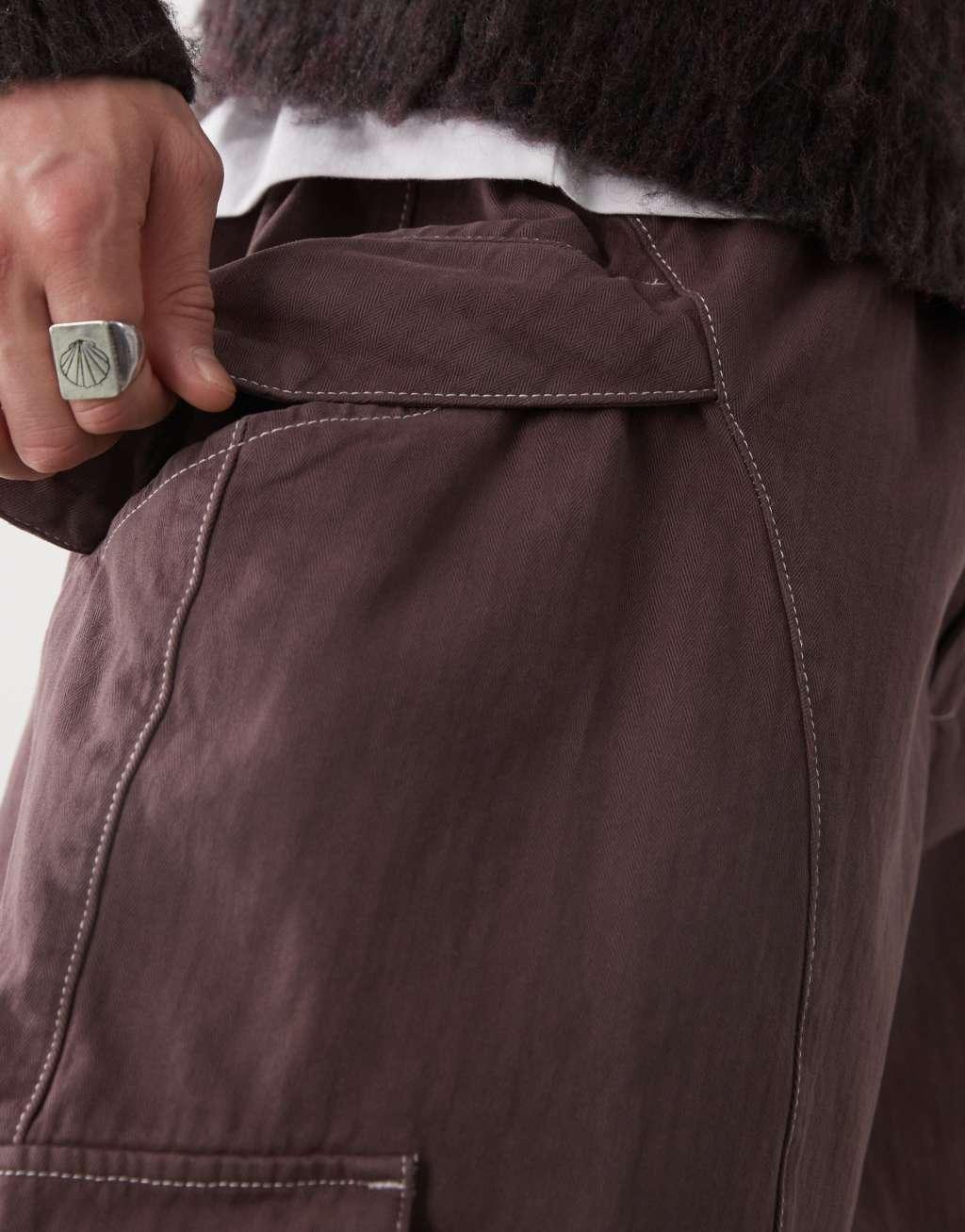 COLLUSION oversized tie pants in peppercorn Product Image