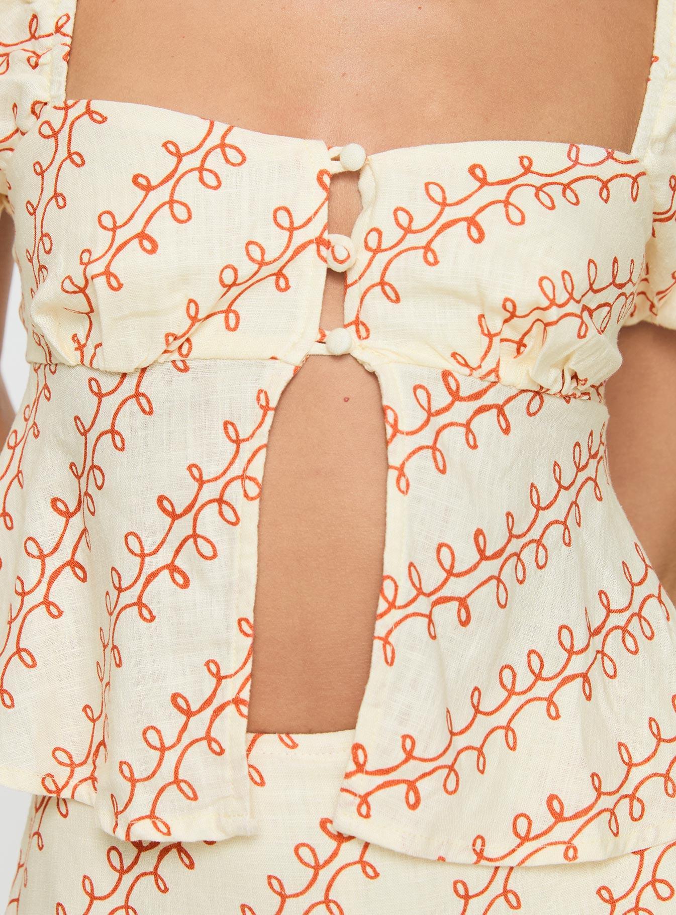 Passionfruit Linen Blend Top Multi Product Image