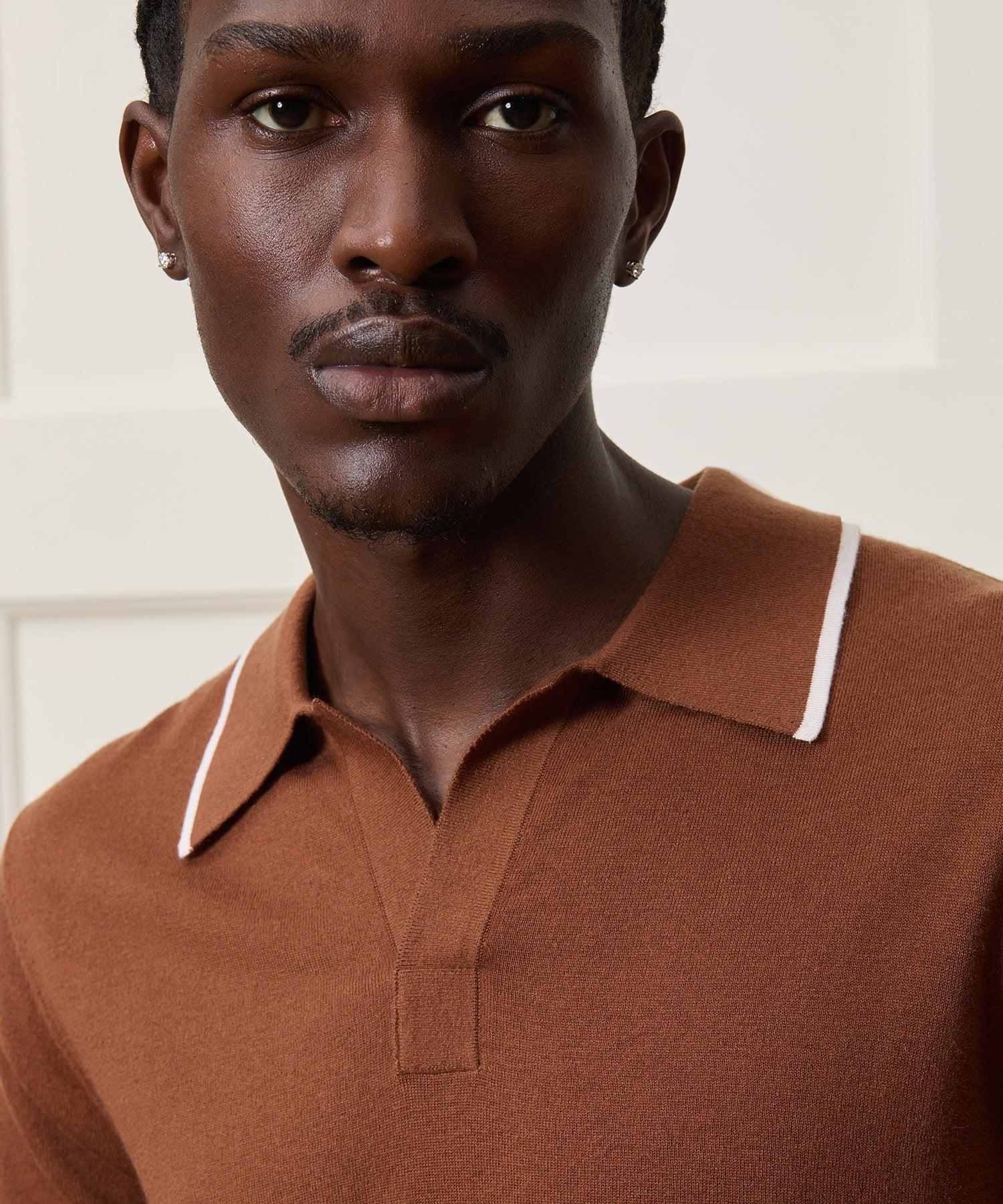 Silk-Cashmere Tipped Sweater Polo Product Image