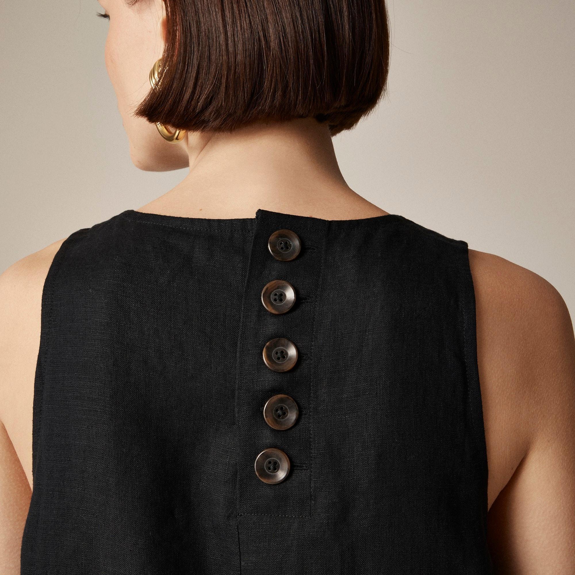 Maxine button-back dress in linen Product Image