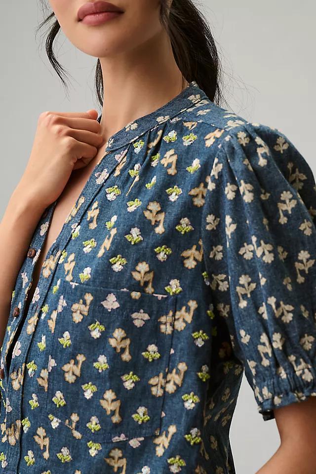 The Aly Puff-Sleeve Blouse by Pilcro: Printed Edition Product Image
