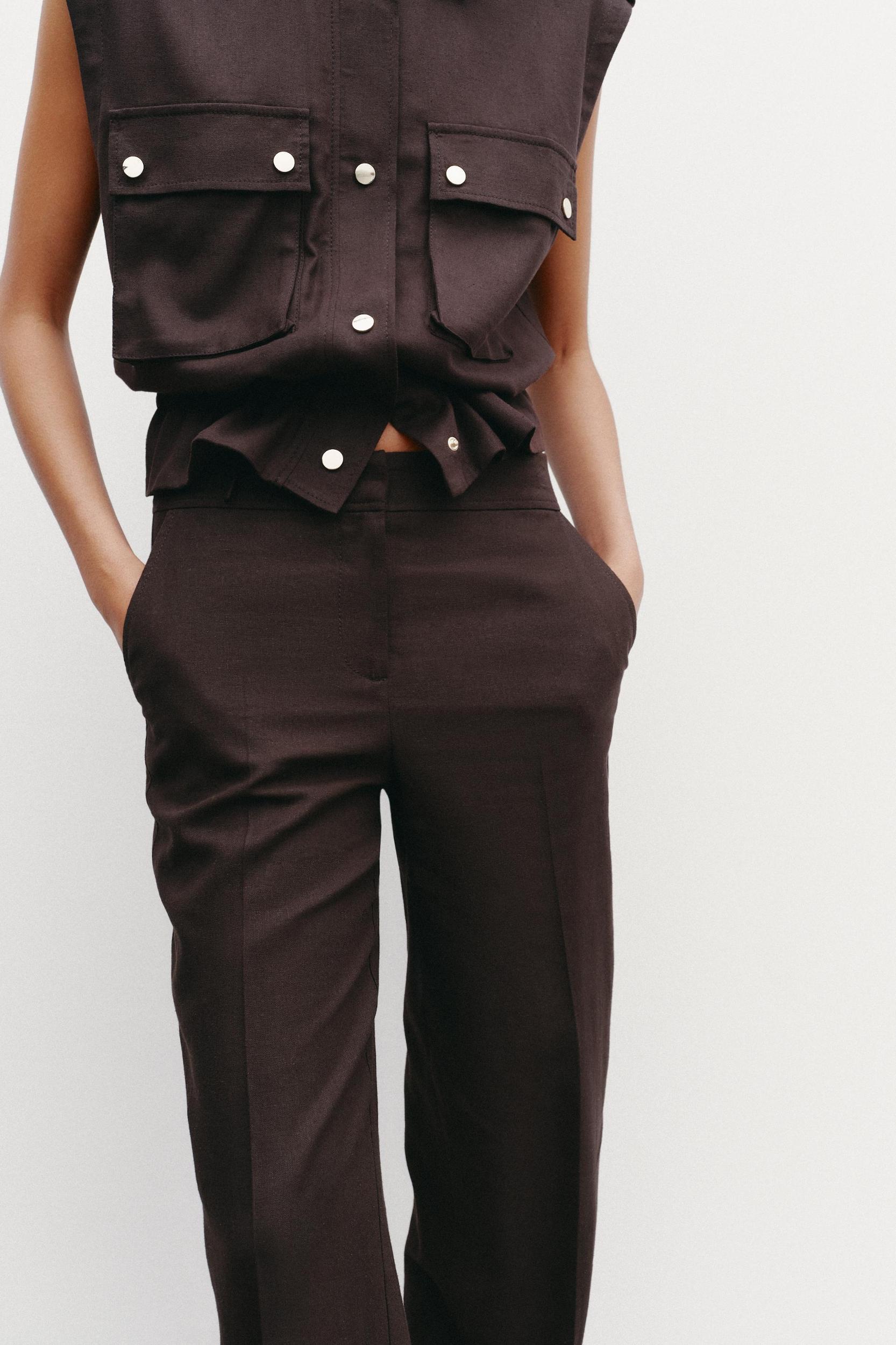 STRAIGHT LEG LINEN PANTS Product Image