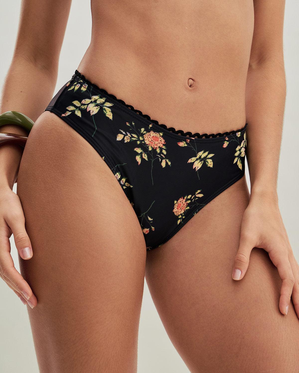 Black Floral Underwire Bikini Set Product Image
