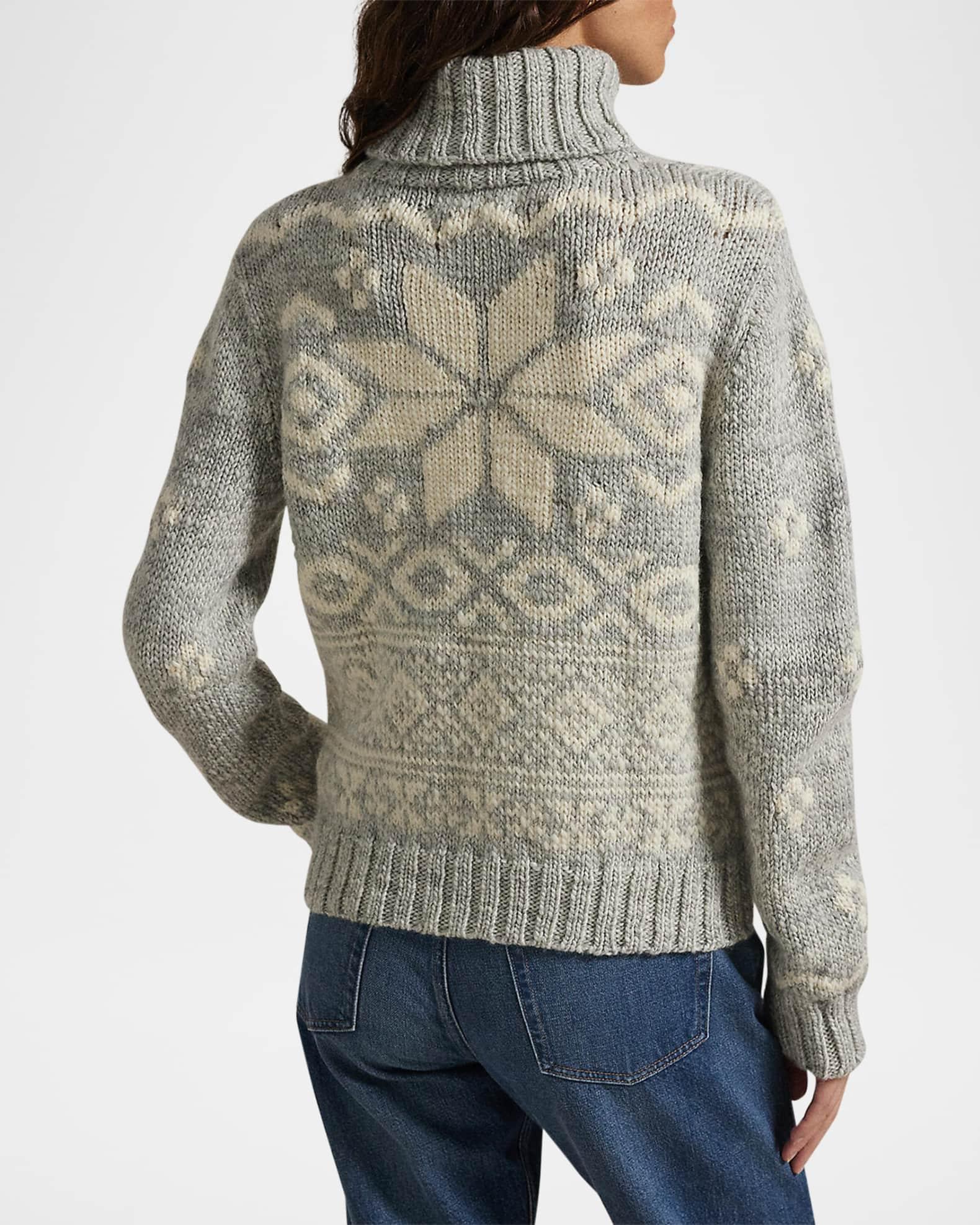 Snowflake-Motif Wool Turtleneck Product Image