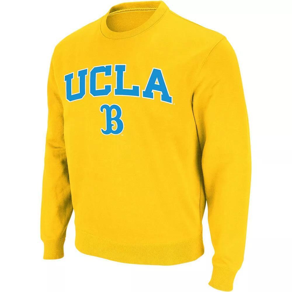 Men's Colosseum Gold UCLA Bruins Arch & Logo Crew Neck Sweatshirt, Size: XL Product Image