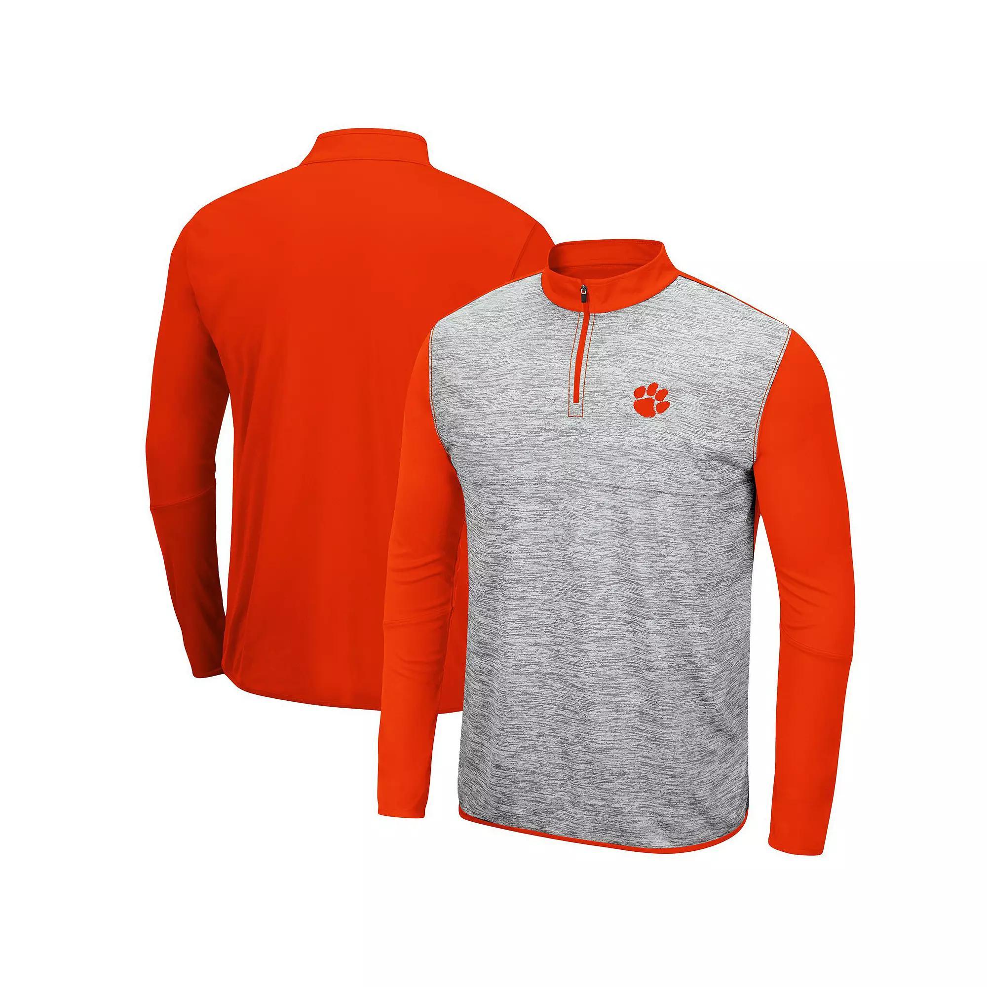 Men's Colosseum Heathered Gray/Cardinal Iowa State Cyclones Prospect Quarter-Zip Jacket, Size: Small, Grey Product Image